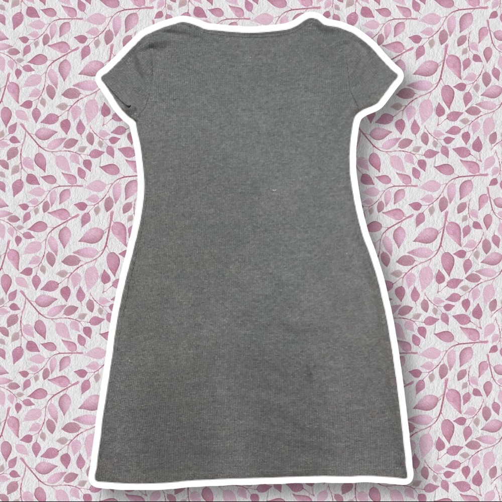 Mossimo Comfy Gray Ribbed Shirt Dress - Picture 2 of 5